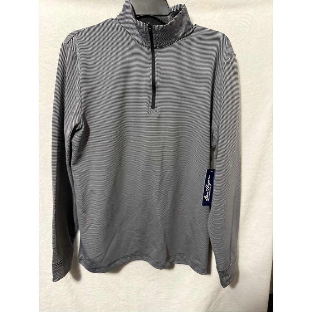 Hogan Men's Gray Quarter-Zip Sweater Pinstripe  S 28/30